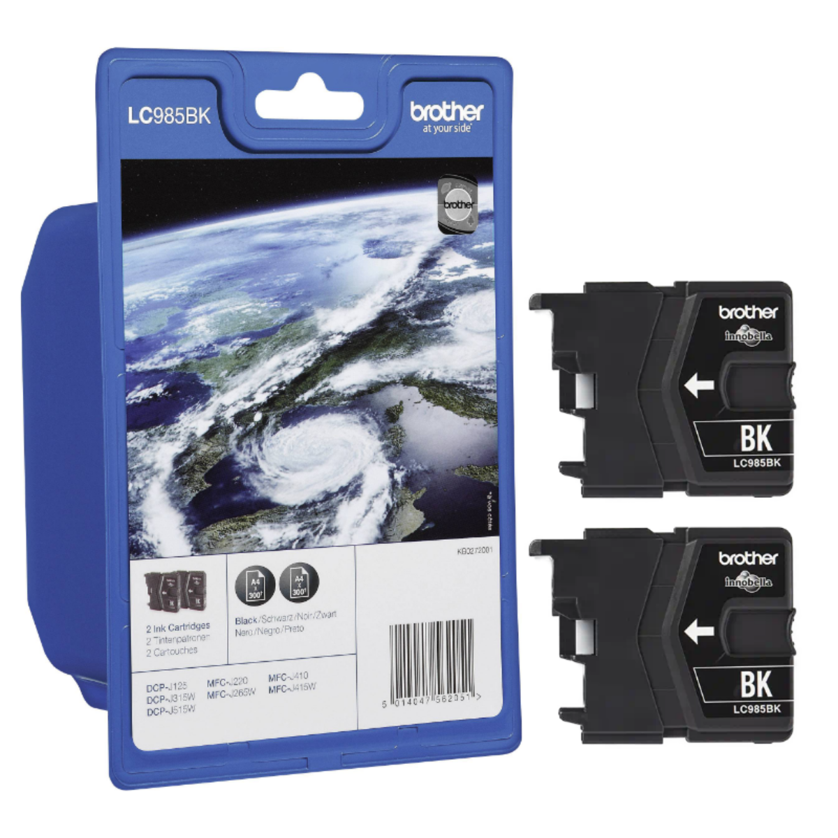 Brother Black Standard Capacity Ink Cartridge Twinpack 2 x 9ml (Pack 2) - LC985BK