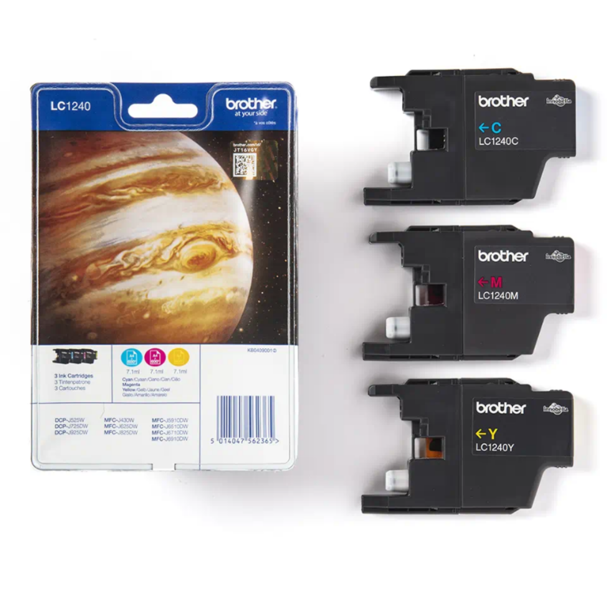 Brother Cyan Magenta Yellow Standard Capacity Ink Cartridge Multipack 3 x 7ml (Pack 3) - LC1240RBWBP