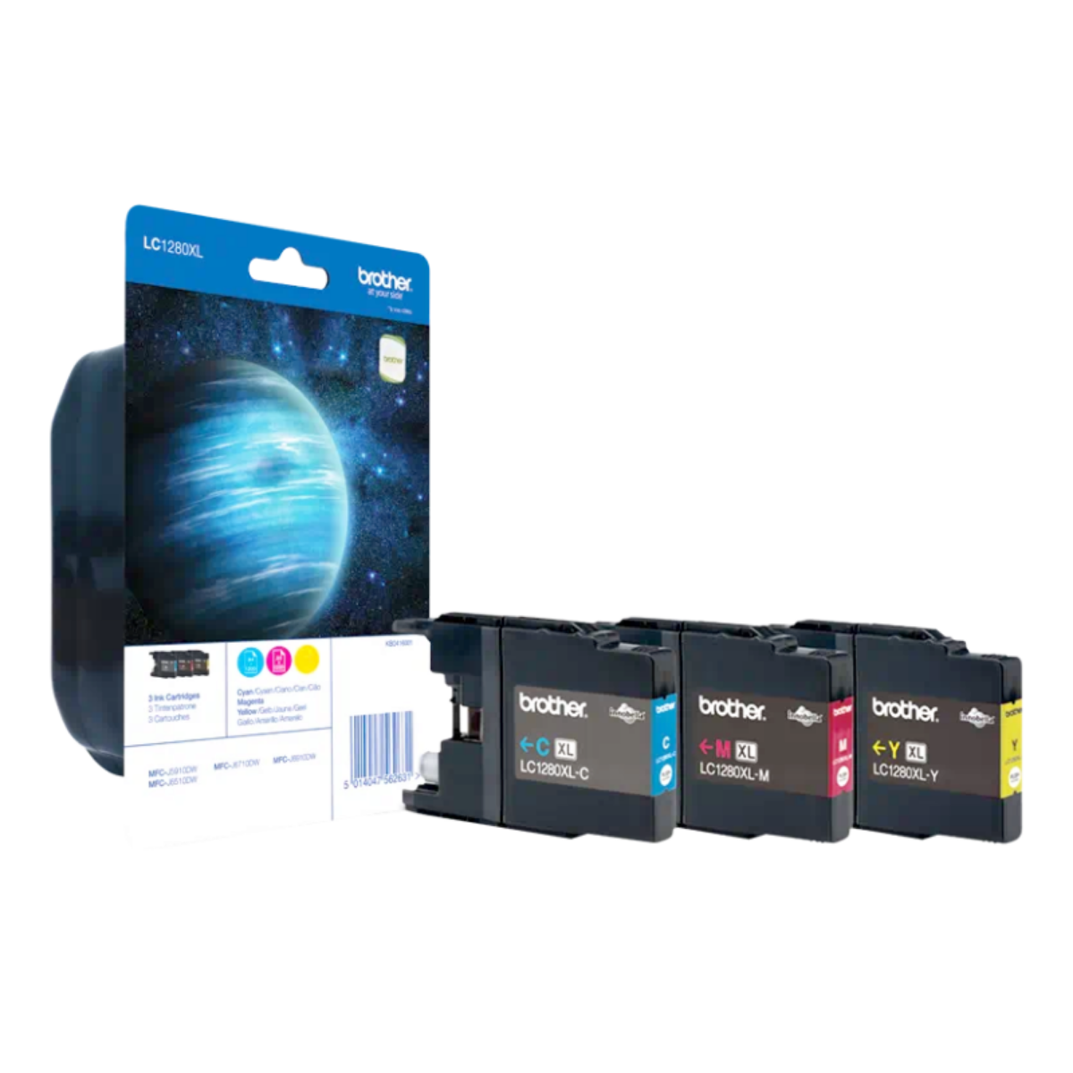 Brother Cyan Magenta Yellow High Capacity Ink Cartridge Multipack 3 x 13ml (Pack 3) - LC1280XLRBWBP