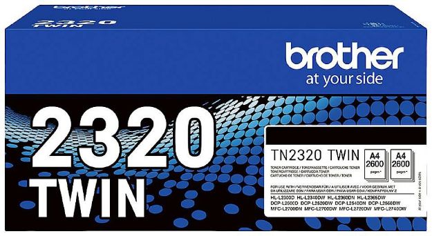 Picture of Brother Black Toner Cartridge Twin Pack 2 x 2.6k pages (Pack 2) - TN2320