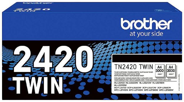 Picture of Brother Black Toner Cartridge Twin Pack 2 x 3k pages (Pack 2) - TN2420