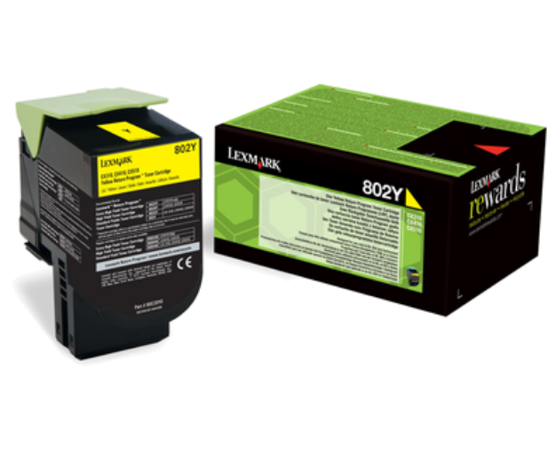 Picture of Lexmark 802Y Yellow Toner Cartridge 1K pages - 80C20Y0