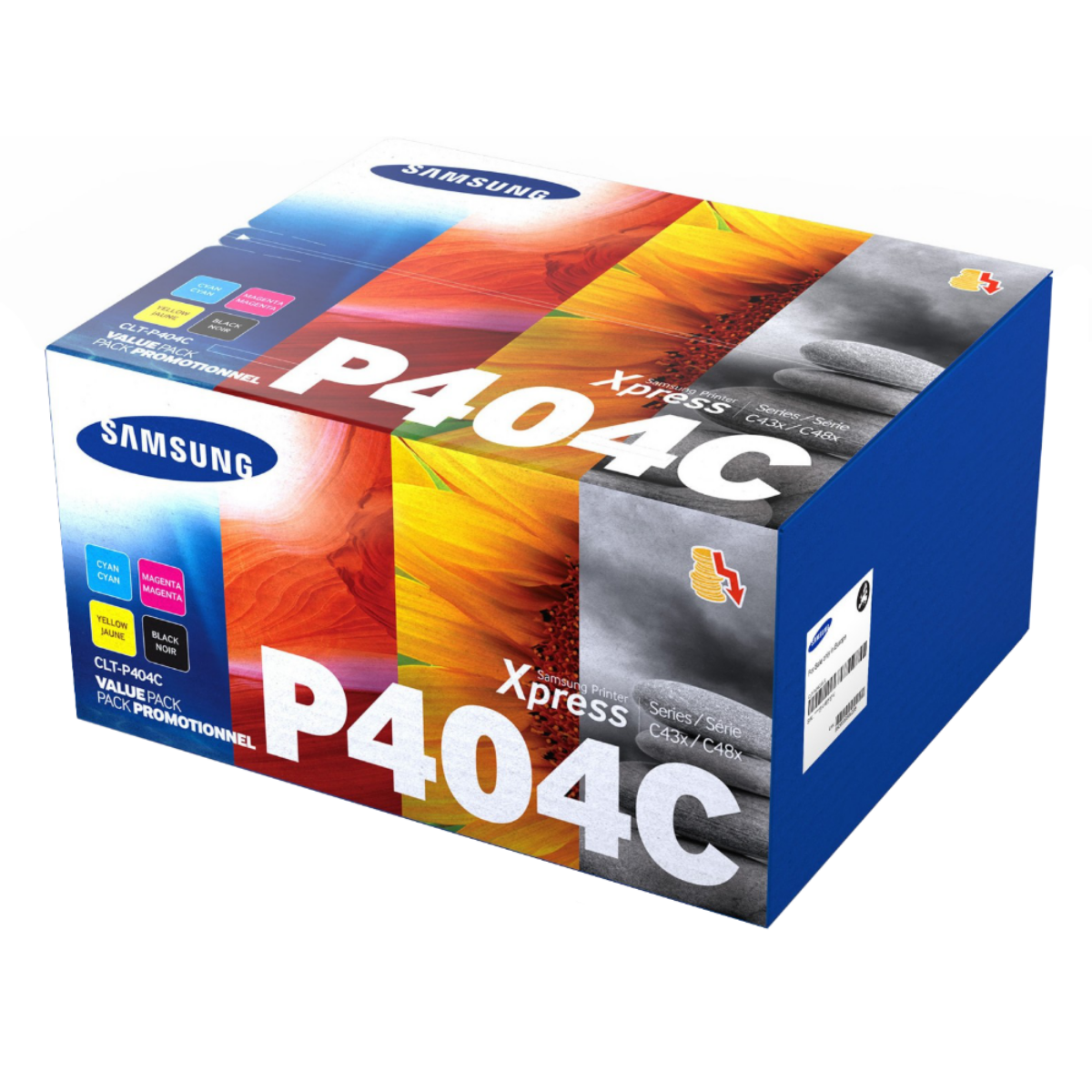 Samsung CLTP404C Black Cyan Magenta Yellow Standard Capacity Toner Cartridge Multipack 1.5K + 3 x 1K pages (Pack 4) - SU365A