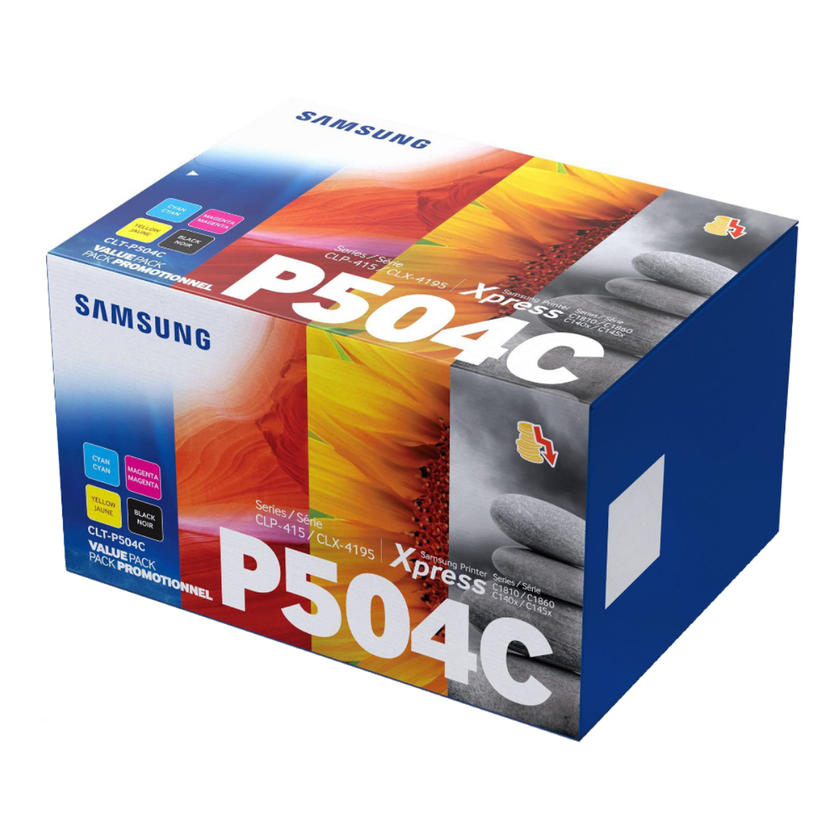 Samsung CLTP504C Black Cyan Magenta Yellow Standard Capacity Toner Cartridge Multipack 4 x 2.5K pages (Pack 4) - SU400A