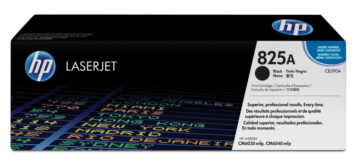 HP 825A Black Standard Capacity Toner Cartridge 19.5K pages for HP Color LaserJet CM6030/CM6040 - CB390A