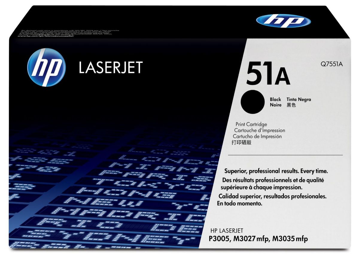 HP 51A Black Standard Capacity Toner 6.5K pages for HP LaserJet M3027/M3035/P3005 - Q7551A