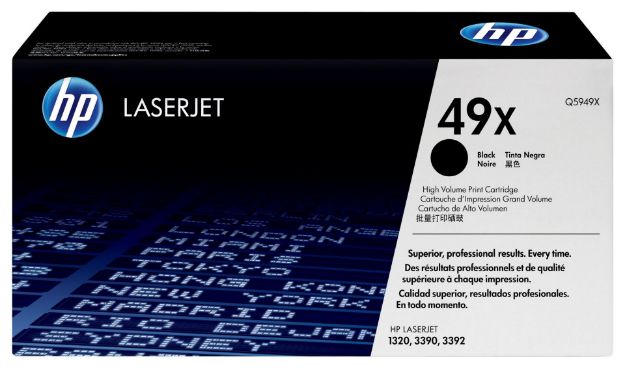 Picture of HP 49X Black High Yield Toner 6K pages for HP LaserJet 1160/1320/3390/3392 - Q5949X