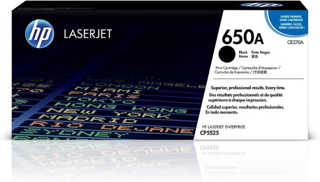 Picture of HP 650A Black Standard Capacity Toner 13.5K pages for HP Color LaserJet Enterprise M750/CP5525 - CE270A