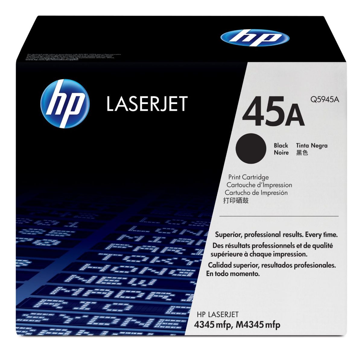 HP 45A Black Standard Capacity Toner 18K pages for HP LaserJet MFP M4345 /M4345x/M4345xs/ M4345xm - Q5945A