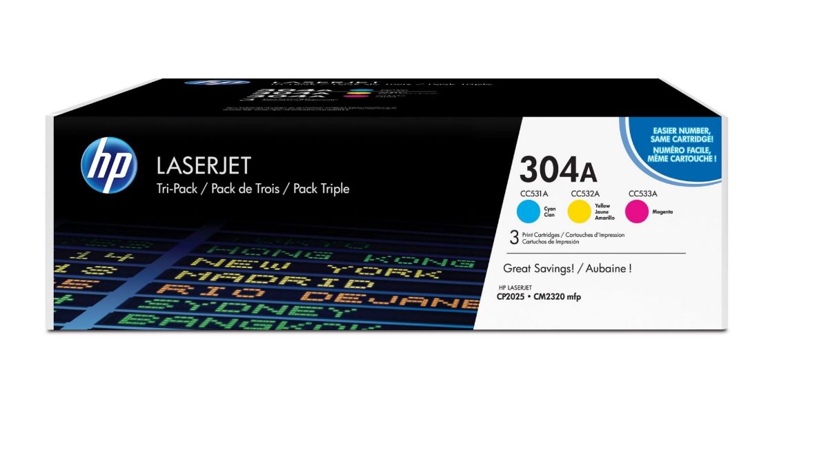 HP 304A Standard Capacity Colour Toner Cartridge Multipack - CF372AM