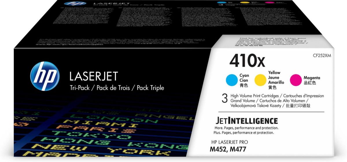 HP 410X High Capacity Colour Toner Cartridge Multipack - CF252XM
