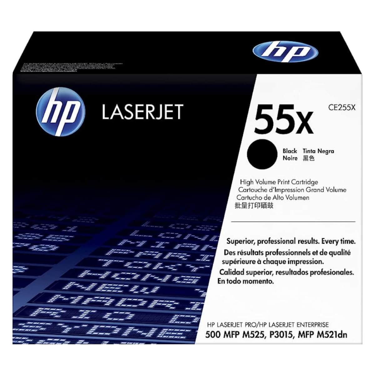 HP 55X Black High Yield Toner 12.5K pages for HP LaserJet Enterprise M525/P3015/Pro M521 - CE255X
