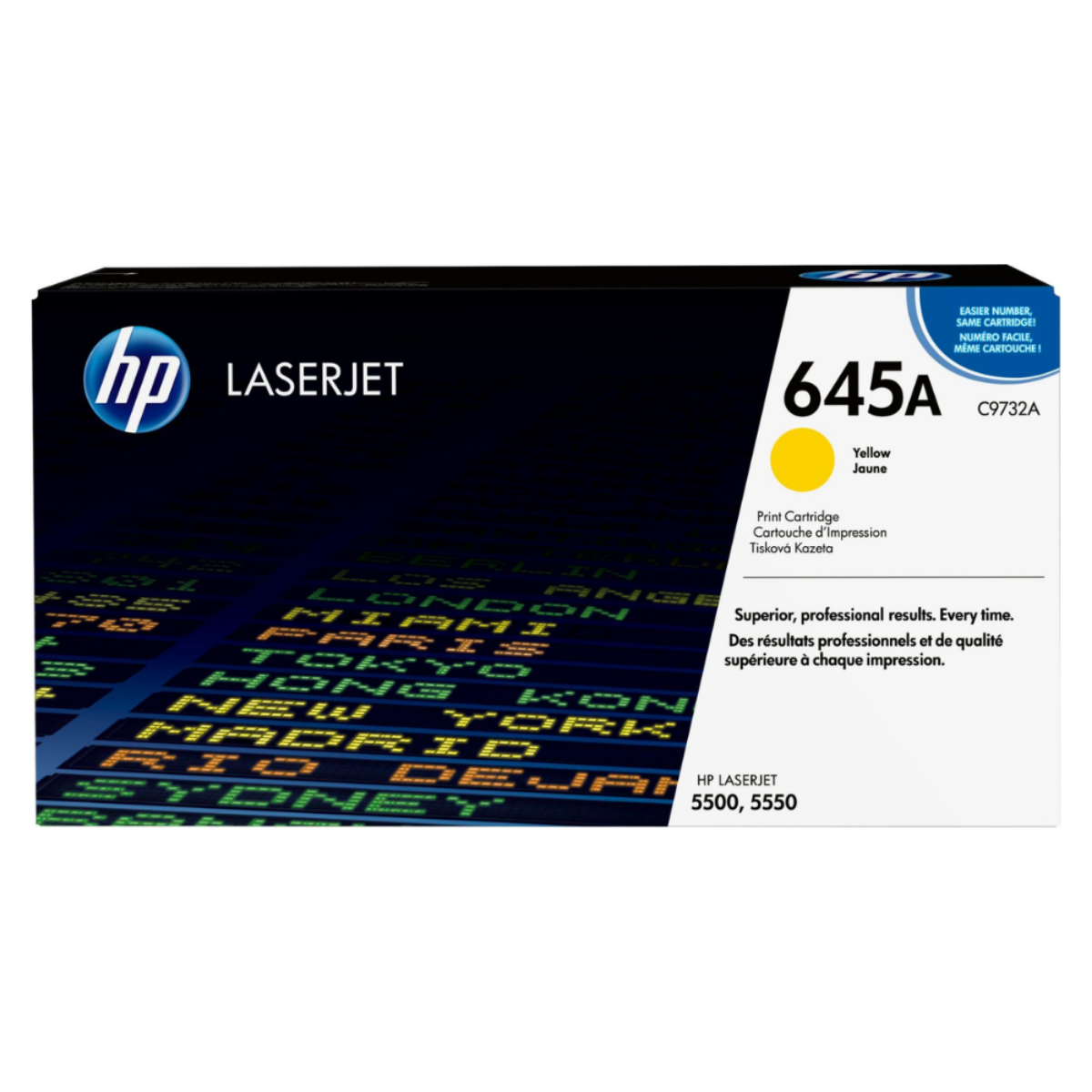 HP 645A Yellow Standard Capacity Toner Cartridge 12K pages for HP Color LaserJet 5500/5550 - C9732A