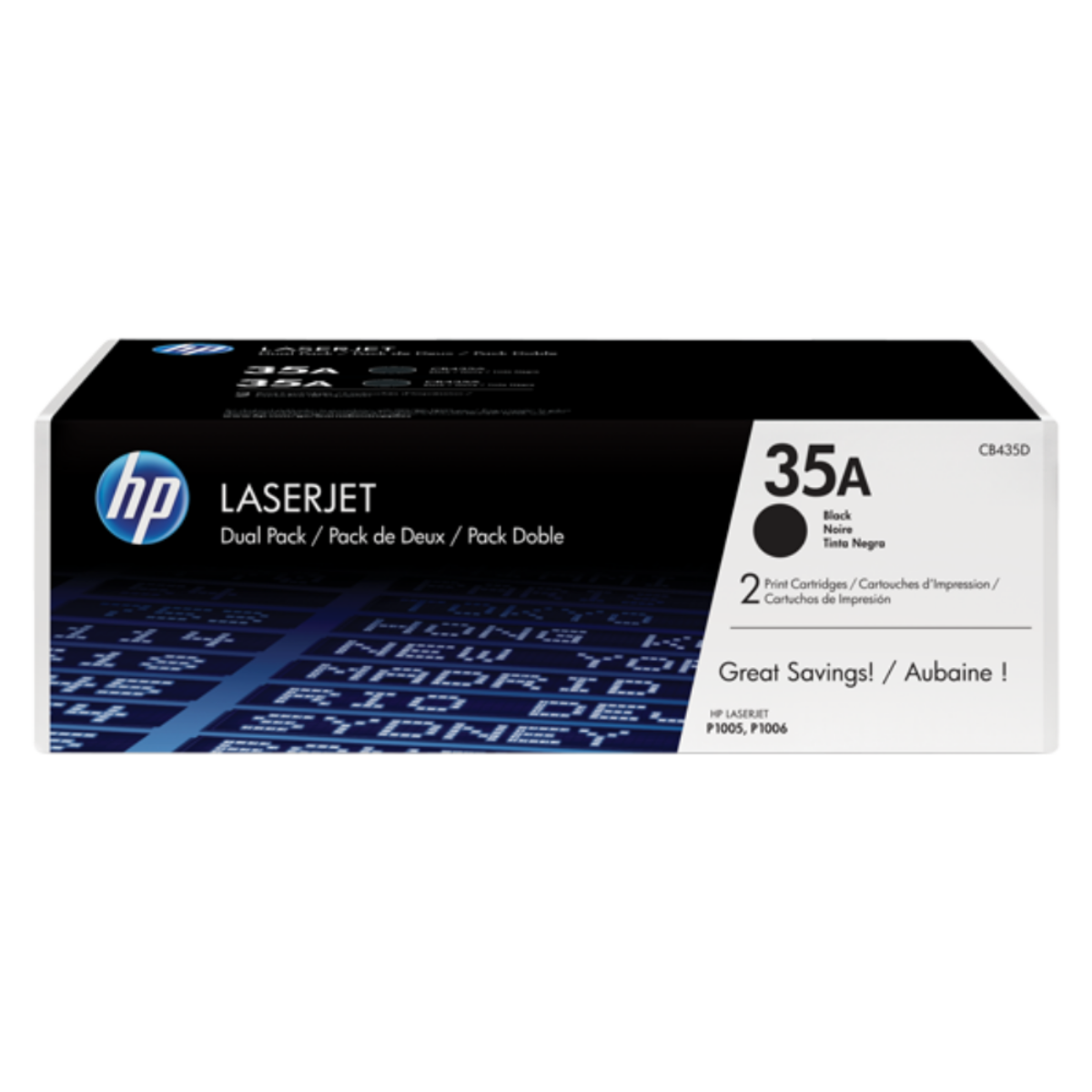 HP 35A Black Standard Capacity Toner Cartridge 1.5K pages Twinpack for HP LaserJet P1005/P1006 - CB435AD