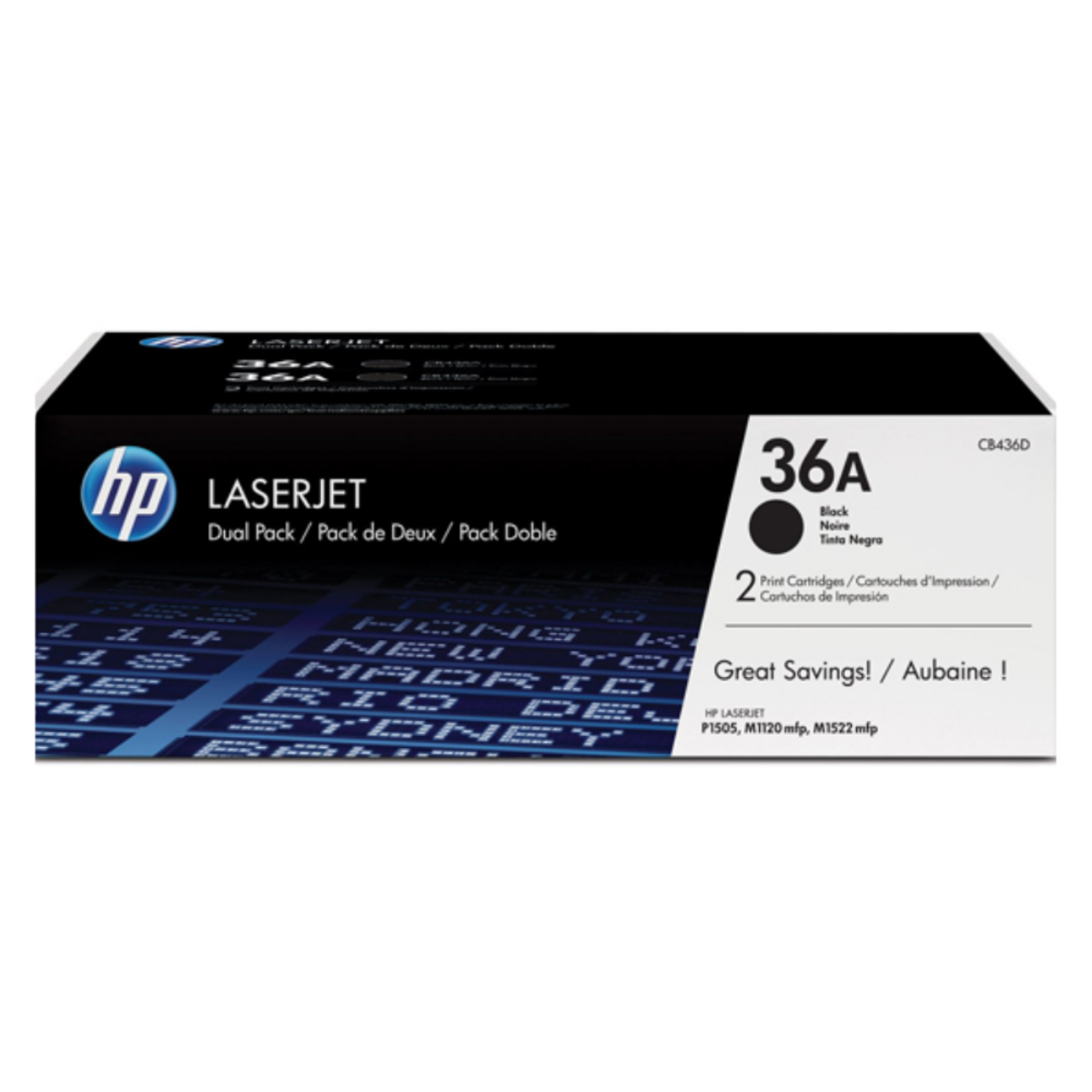 HP 36A Black Standard Capacity Toner 2K pages Twinpack for HP LaserJet M1120/M1522/P1505 - CB436AD