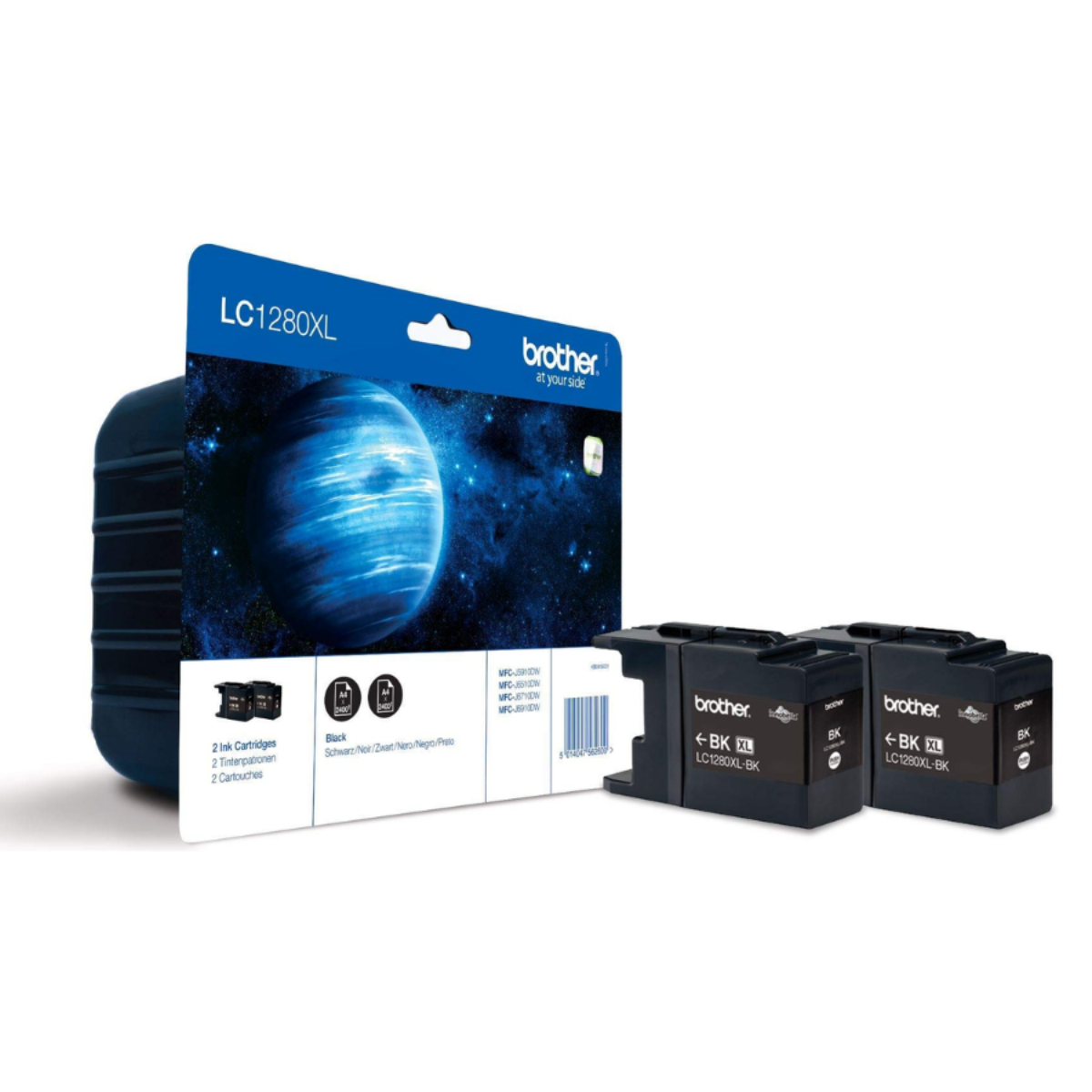 Brother Black High Capacity Ink Cartridge Twinpack 2 x 55ml (Pack 2) - LC1280XLBK
