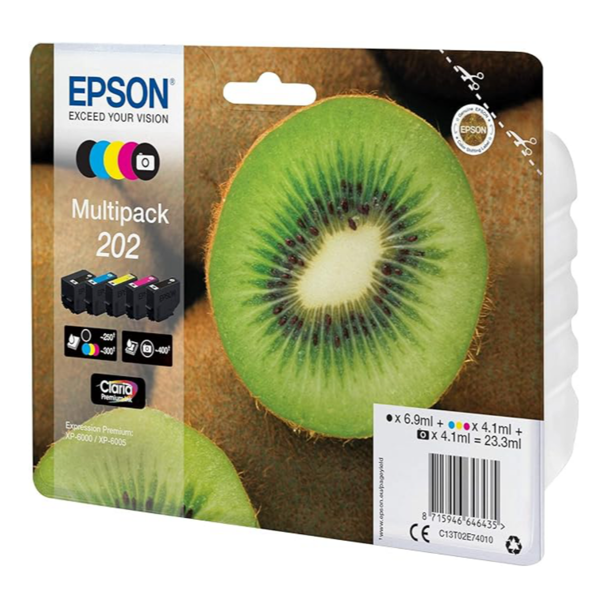 Epson 202 Kiwi Ink Cartridge Multipack (5 Pack) - C13T02E74010