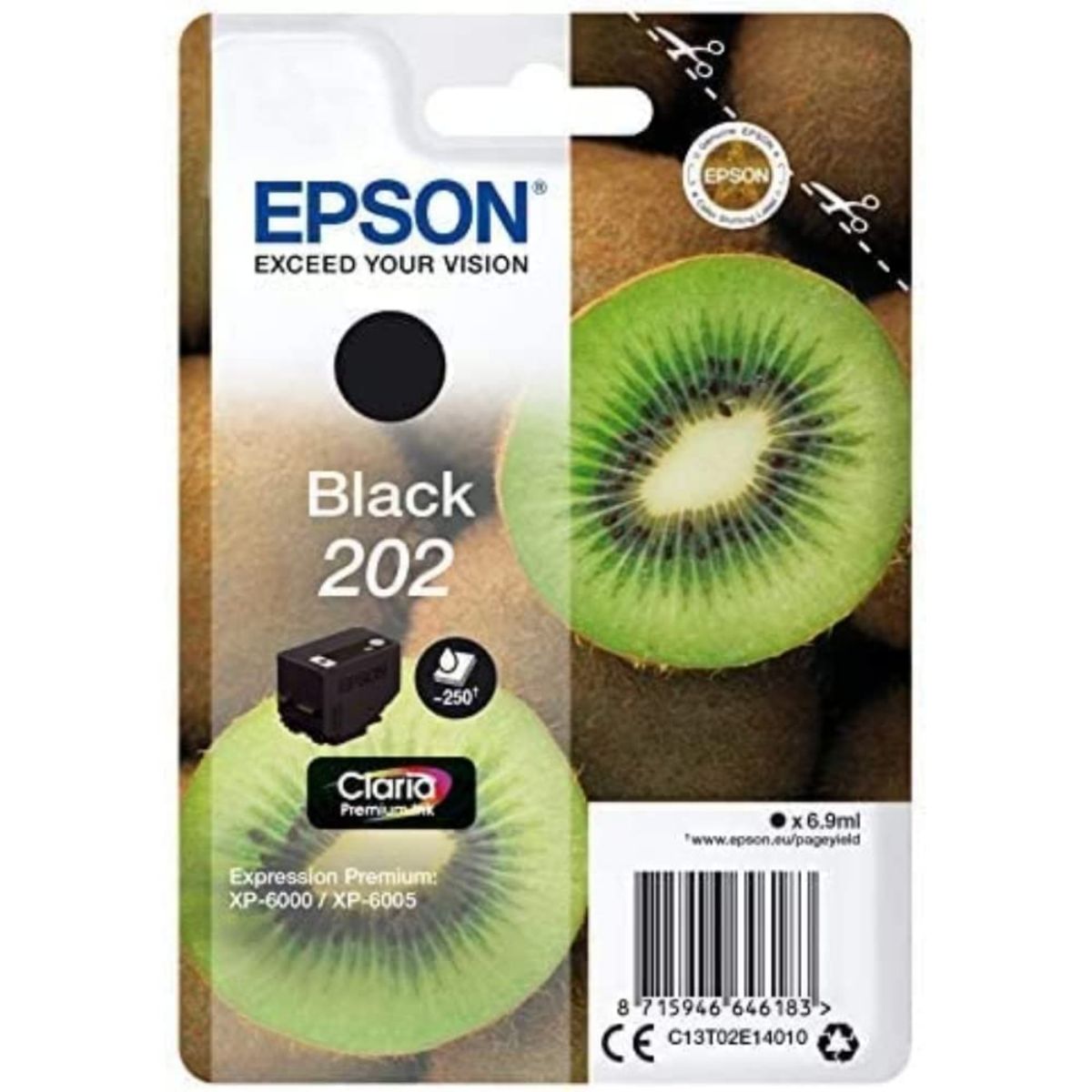 Epson 202 Kiwi Standard Capacity Black Ink Cartridge - C13T02E14010