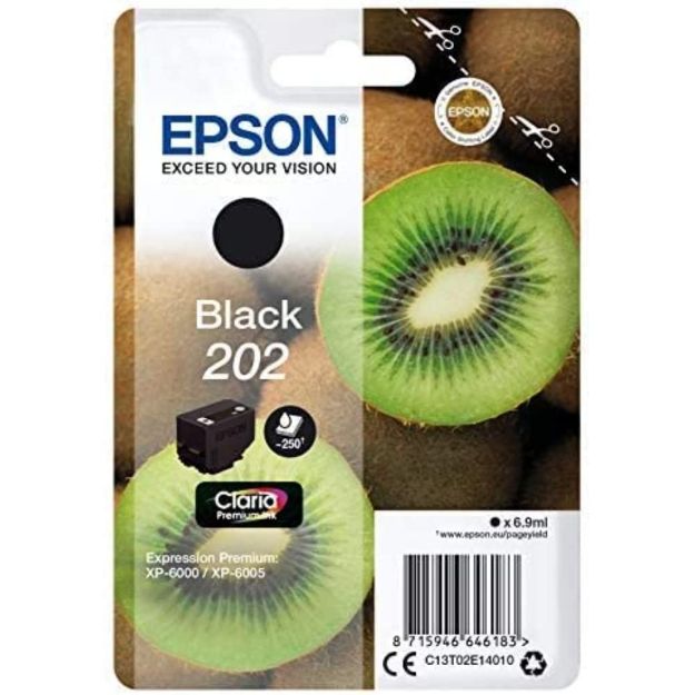 Picture of Epson 202 Kiwi Standard Capacity Black Ink Cartridge - C13T02E14010