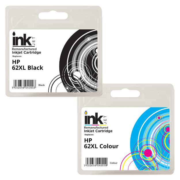 Picture of Remanufactured HP 62XL High Capacity Combo Pack Ink Cartridges