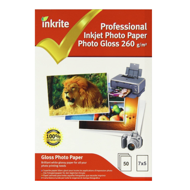 Picture of 7 x 5 Glossy Photo Paper 260gsm (50 sheets)