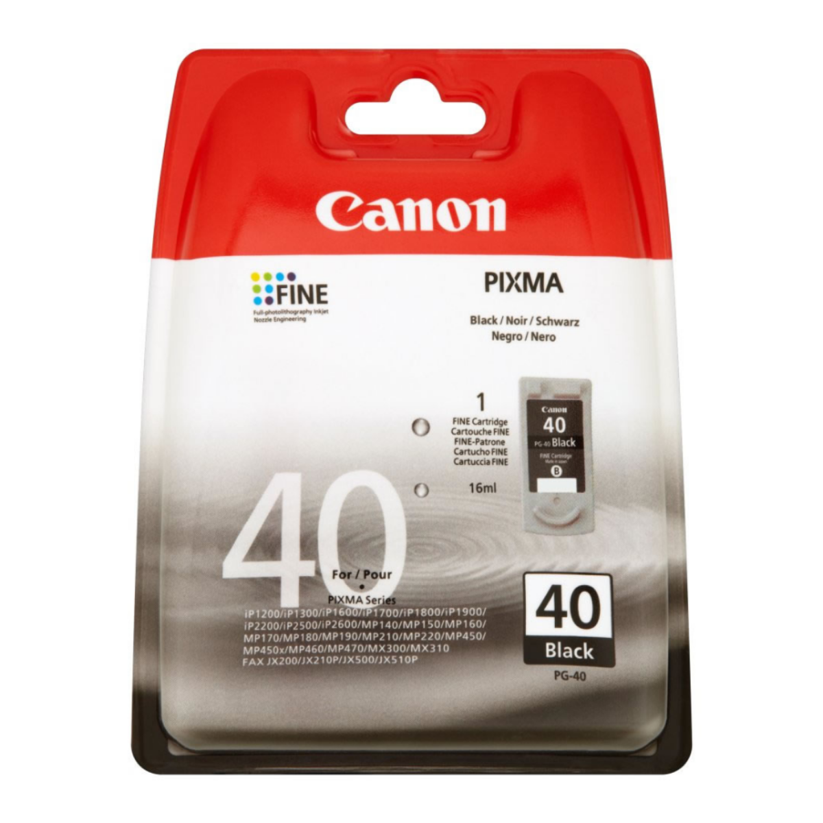 Canon PG-40 Black Standard Capacity Ink Cartridge 16ml - 0615B001