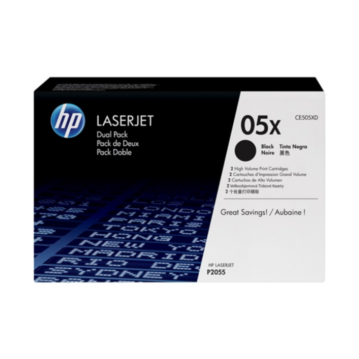 HP 05X High Capacity Black Toner Cartridge Twinpack - CE505XD