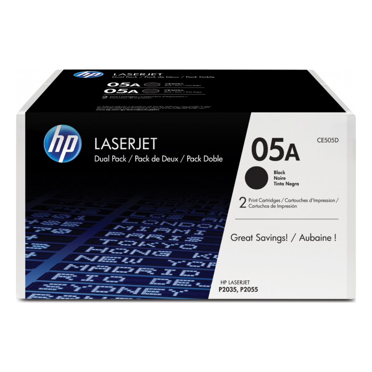 HP 05A Standard Capacity Black Toner Cartridge Twinpack - CE505D