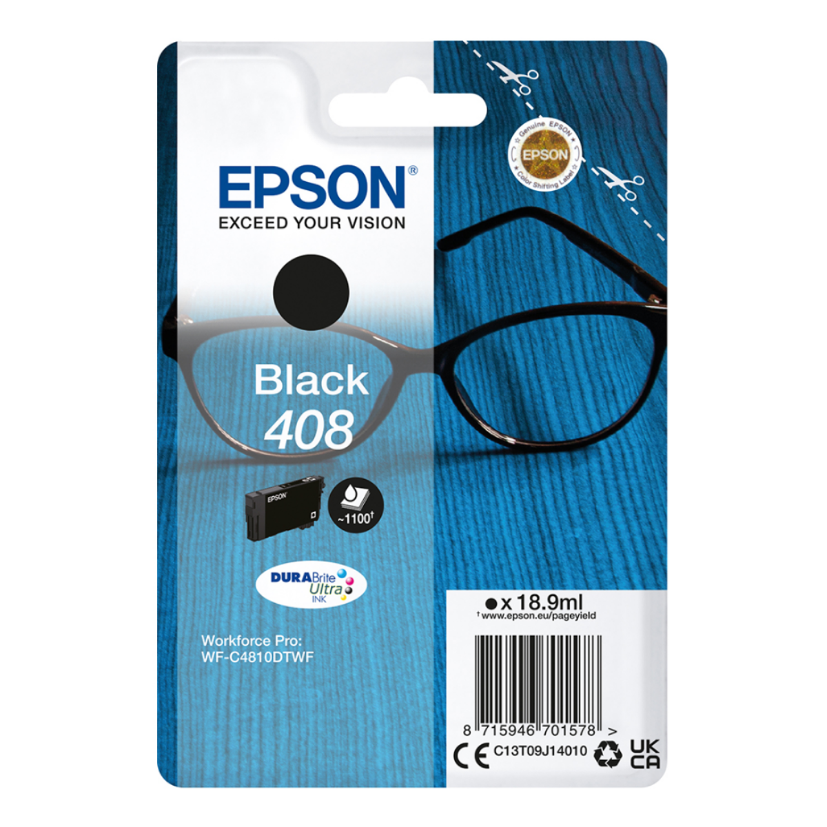 Epson 408 Black Standard Capacity Ink Cartridge 18.9ml - C13T09J14010