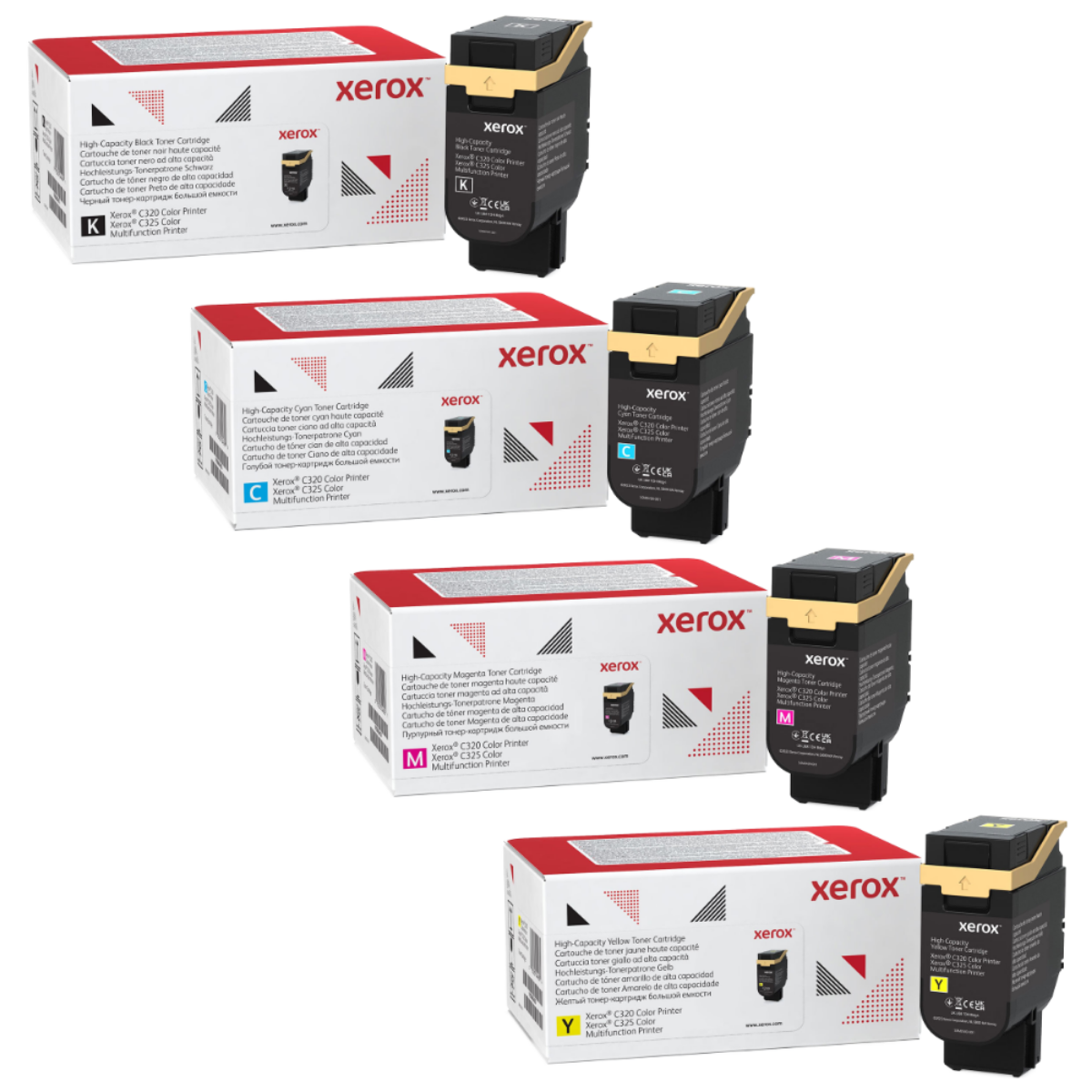 OEM Xerox C320 High Capacity Multipack Toner Cartridges
