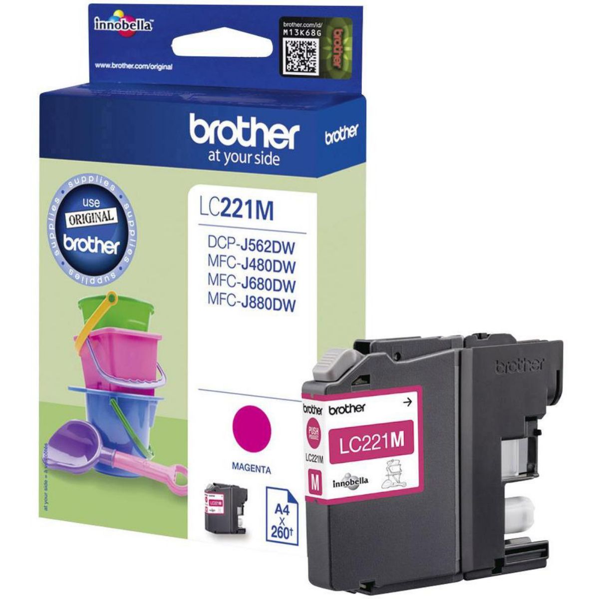 Brother Magenta Ink Cartridge 4ml - LC221M