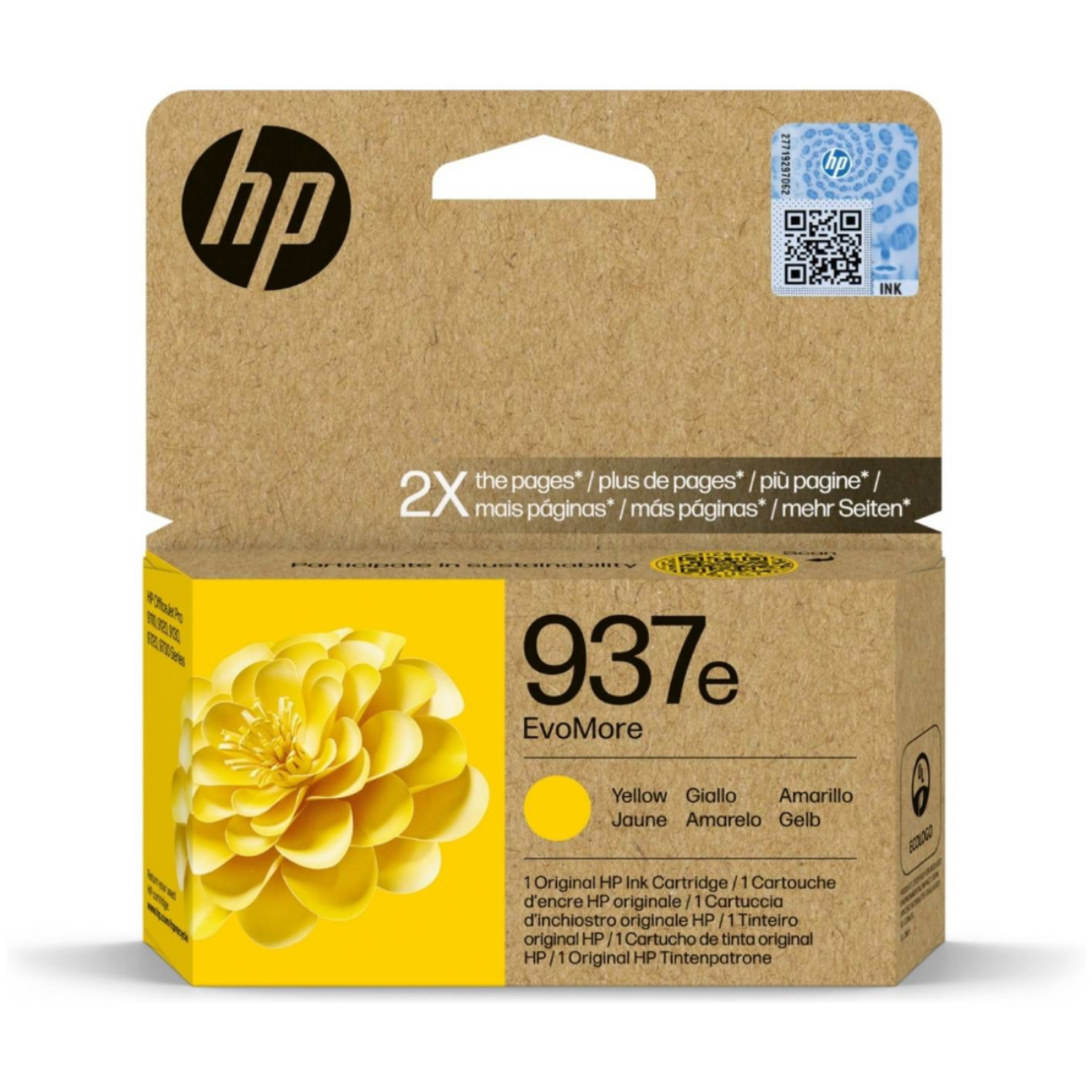 OEM HP Officejet Pro 9122e High Capacity Yellow Ink Cartridge