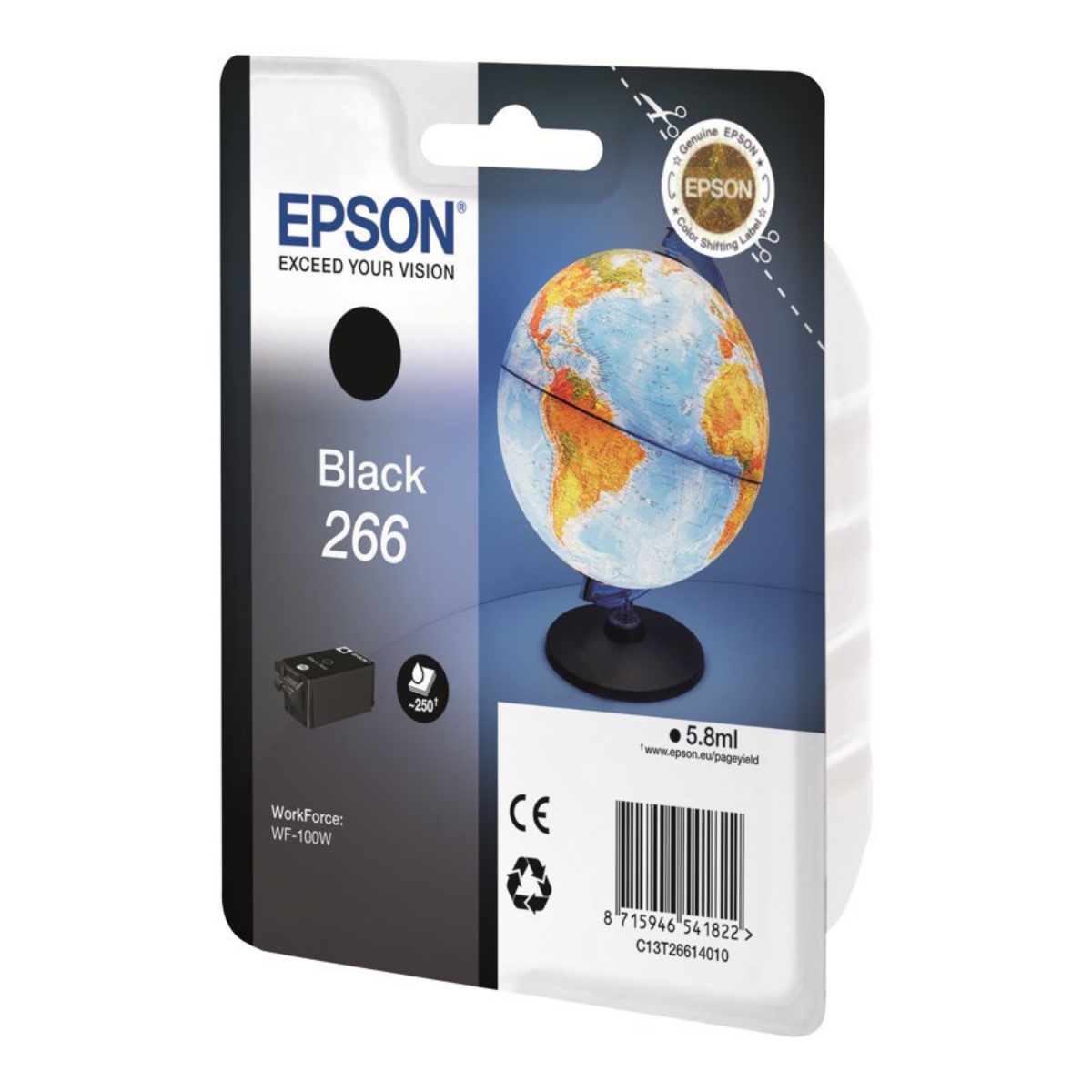 Epson 266 Globe Black Standard Capacity Ink Cartridge 5.8ml - C13T26614010