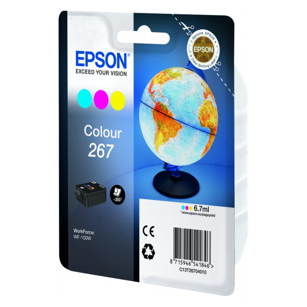 Epson 267 Globe Colour Standard Capacity Ink Cartridge 6.7ml - C13T26704010