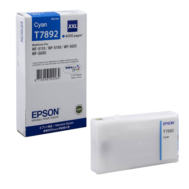 Picture of Epson T7892XXL Cyan High YieId Ink Cartridge 34ml - C13T789240