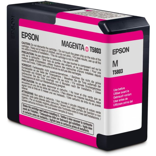 Picture of Epson T5803 Magenta Ink Cartridge 80ml - C13T580300
