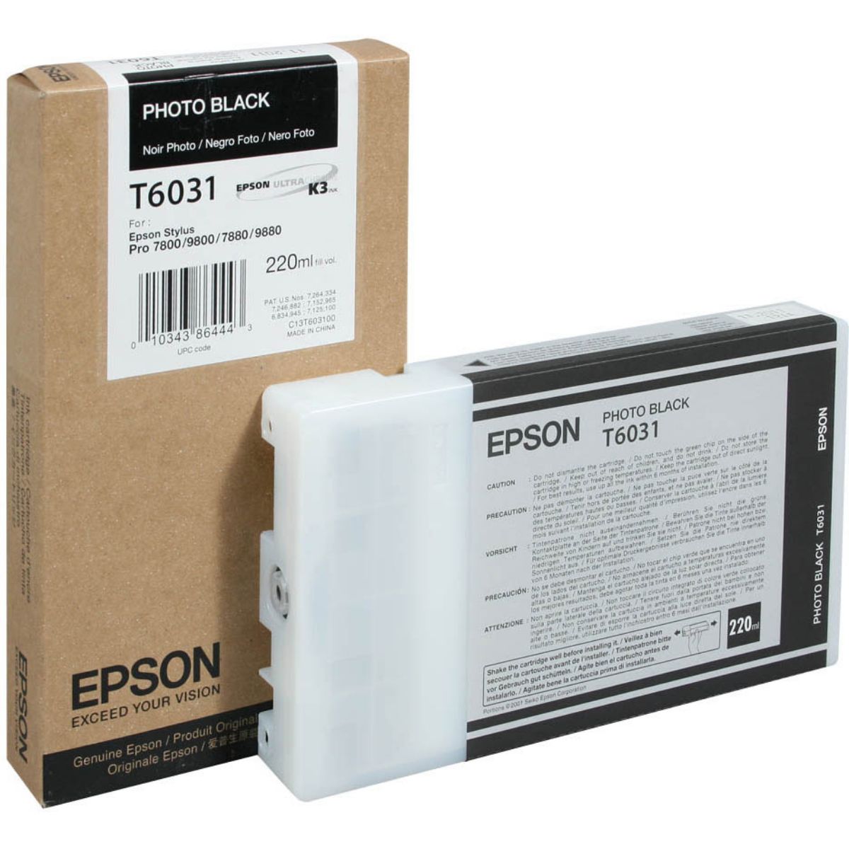 Epson T6031 Black Ink Cartridge 220ml - C13T603100