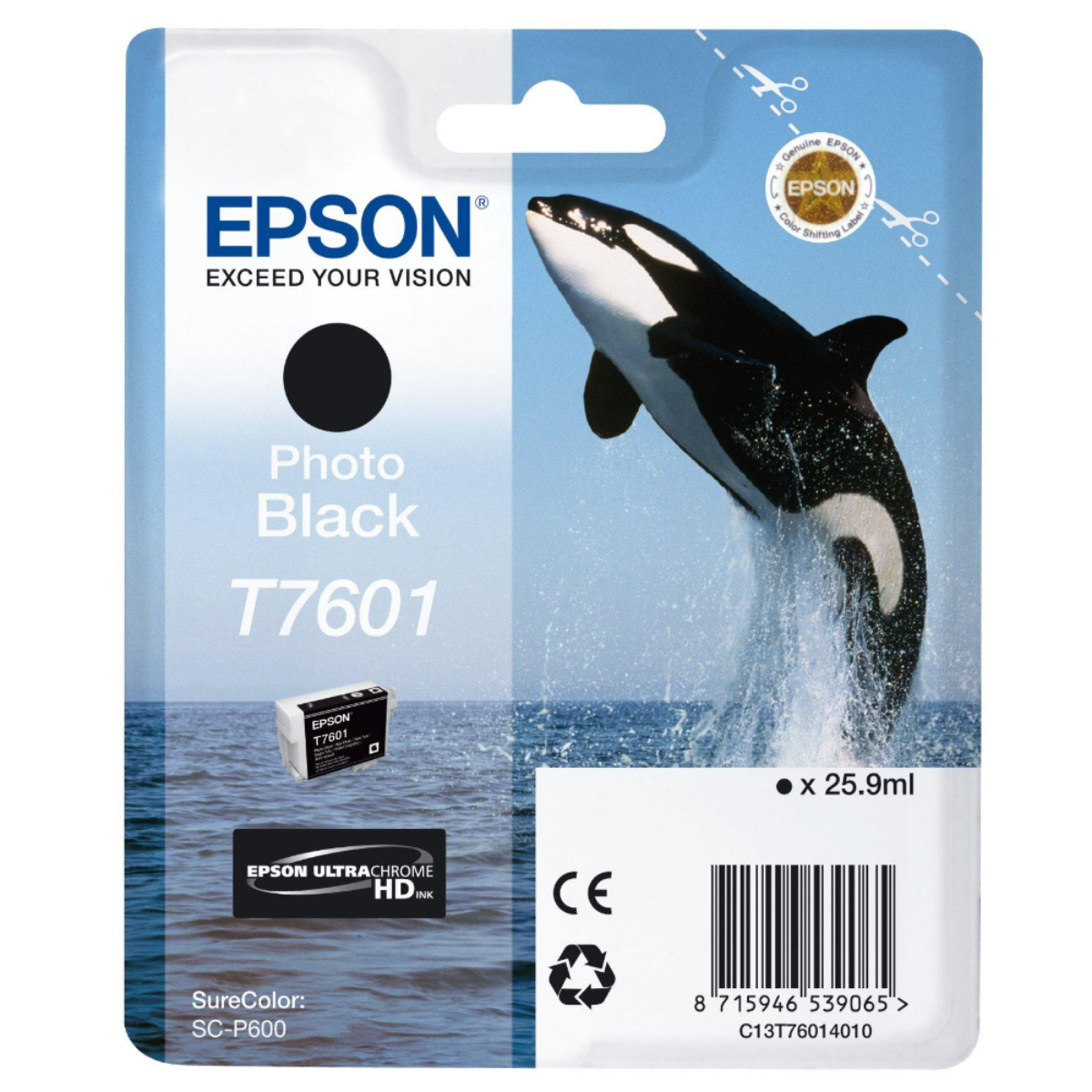 Epson T7601 'Killer Whale' Photo Black Ink Cartridge