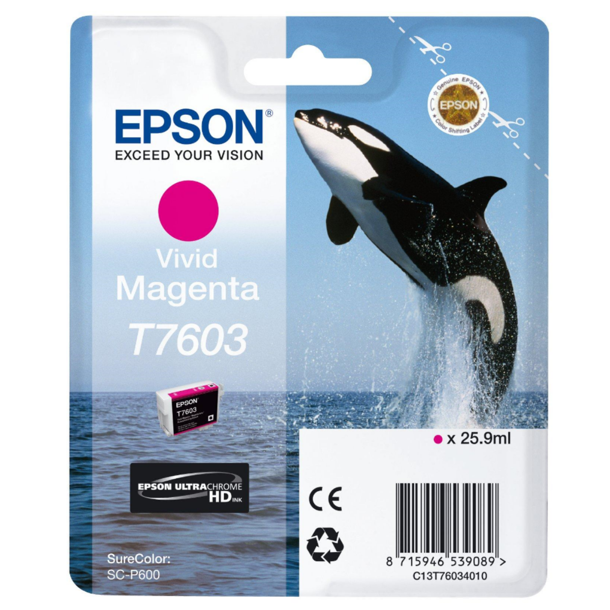 Epson T7603 'Killer Whale' Vivid Magenta Ink Cartridge