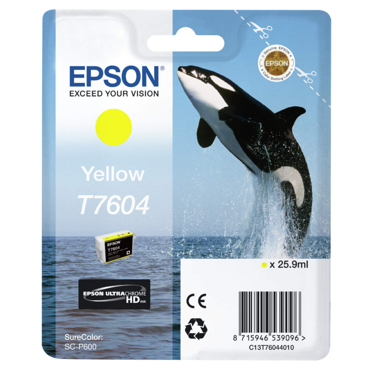 Epson T7604 'Killer Whale' Yellow Ink Cartridge