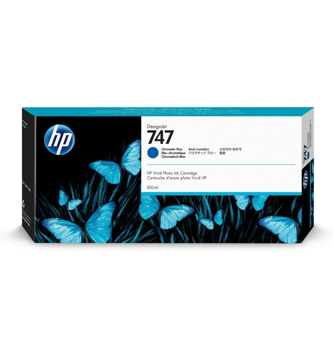 HP 747 Chromatic Blue Standard Capacity Ink Cartridge 300ml - P2V85A