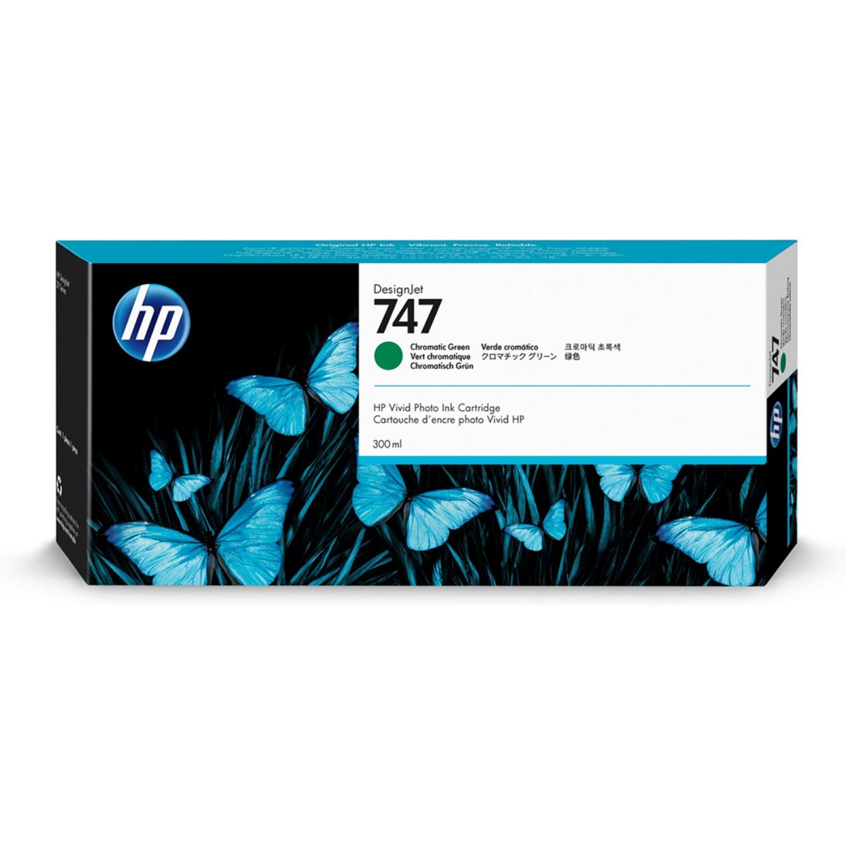 HP 747 Chromatic Green Standard Capacity Ink Cartridge 300ml - P2V84A
