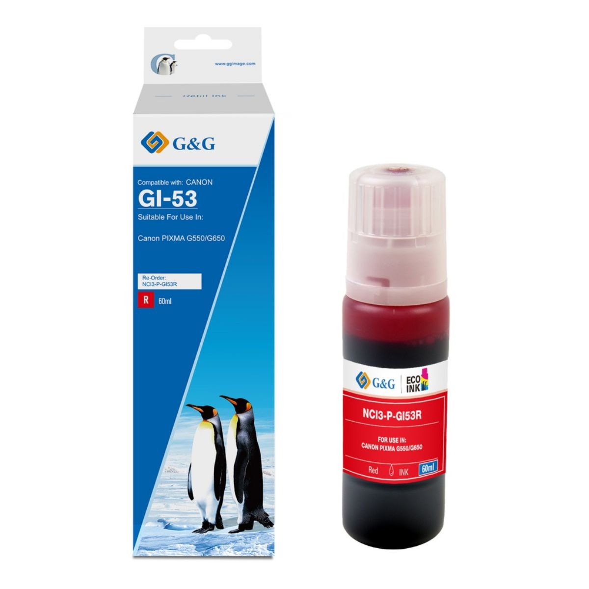 Compatible Canon GI-53 Red Ink Bottle