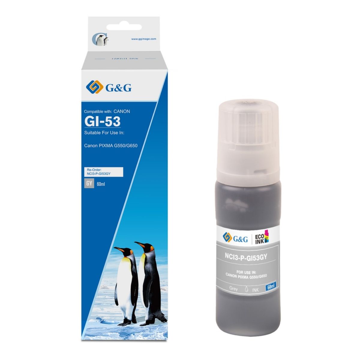 Compatible Canon Pixma G550 Grey Ink Bottle