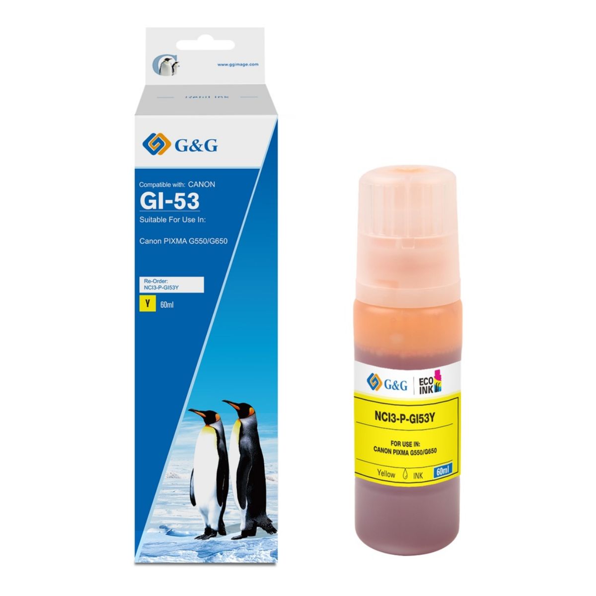 Compatible Canon Pixma G550 Yellow Ink Bottle