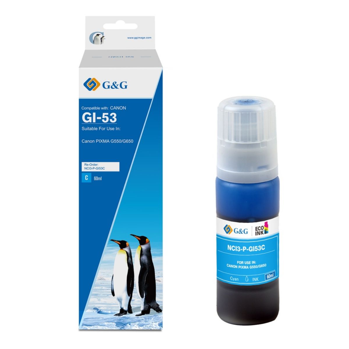 Compatible Canon Pixma G550 Cyan Ink Bottle