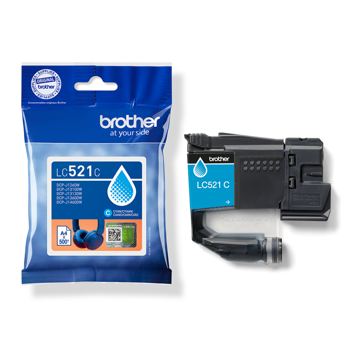 Genuine Brother LC521 Cyan Ink Cartridge