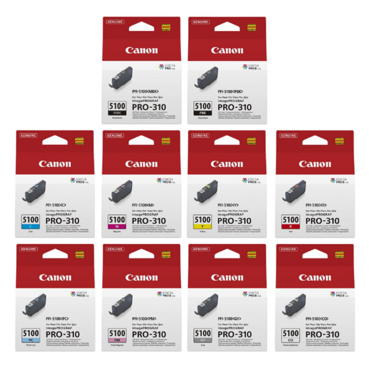 OEM Canon PFI-5100 Multipack Ink Cartridges