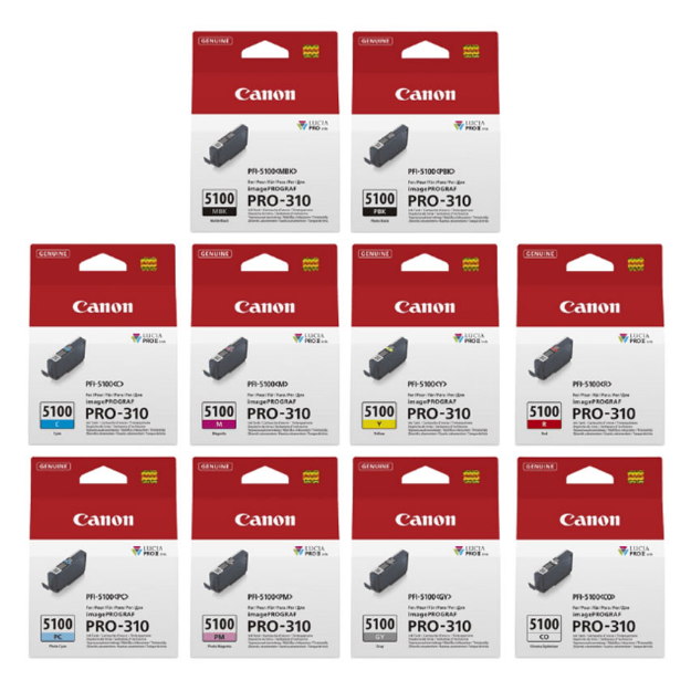 Picture of OEM Canon PFI-5100 Multipack Ink Cartridges