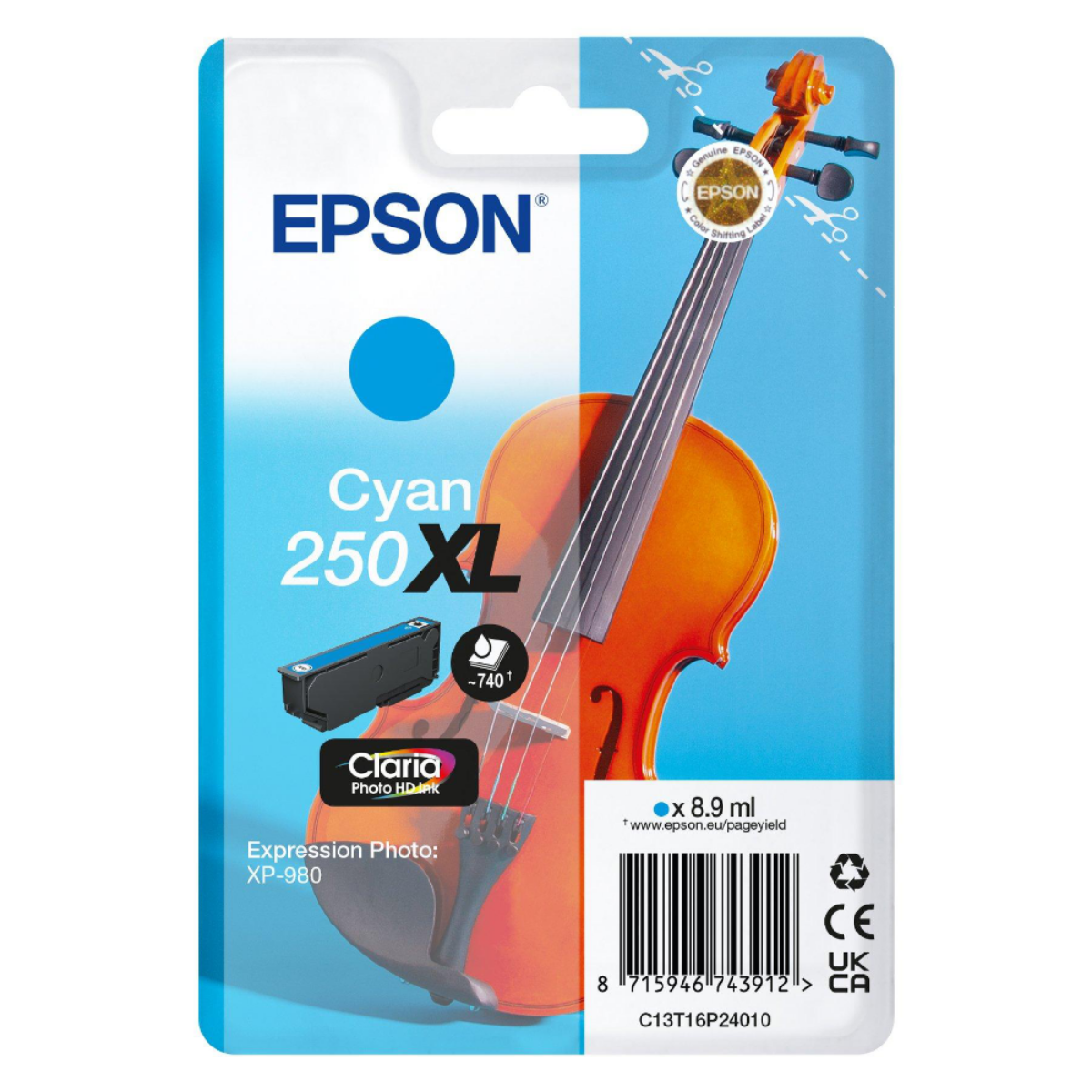 Genuine Epson Expression Photo XP-980 High Capacity Cyan Ink Cartridge